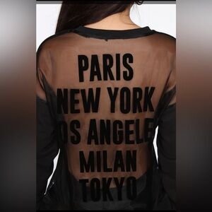 Fashion Nova Brand New Never Worn Bucket List Sweat Shirt Size Small Color Black